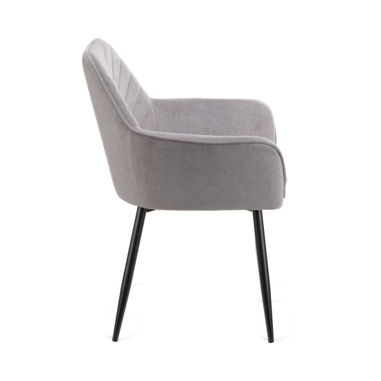 Πολυθρόνα Mari γκρι υφασμα με πόδι μετάλλου σε μαύρη απόχρωση 48x43x87 Πολυθρόνα Mari γκρι υφασμα με πόδι μετάλλου σε μαύρη απόχρωση 48x43x87