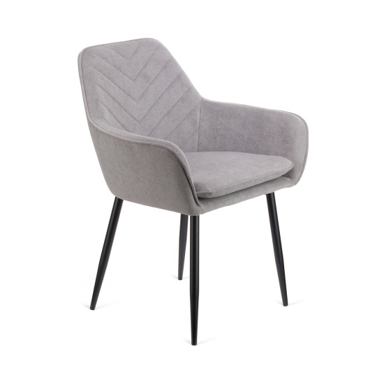 Πολυθρόνα Mari γκρι υφασμα με πόδι μετάλλου σε μαύρη απόχρωση 48x43x87 Πολυθρόνα Mari γκρι υφασμα με πόδι μετάλλου σε μαύρη απόχρωση 48x43x87