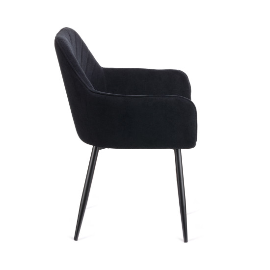 Πολυθρόνα Mari μαύρο υφασμα με πόδι μετάλλου σε μαύρη απόχρωση 48x43x87 Πολυθρόνα Mari μαύρο υφασμα με πόδι μετάλλου σε μαύρη απόχρωση 48x43x87