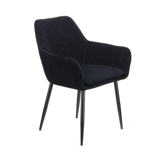 Πολυθρόνα Mari μαύρο υφασμα με πόδι μετάλλου σε μαύρη απόχρωση 48x43x87 Πολυθρόνα Mari μαύρο υφασμα με πόδι μετάλλου σε μαύρη απόχρωση 48x43x87