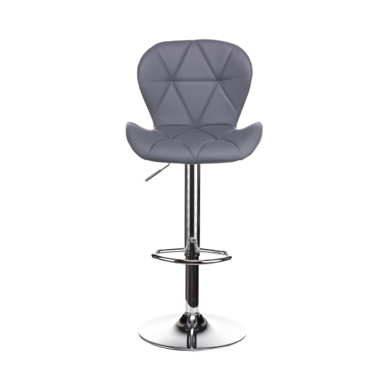 Σκαμπό μπαρ Lup pu σε γκρι χρώμα σκελετός χρωμίου 46x47x90/111