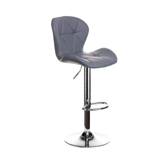 Σκαμπό μπαρ Lup pu σε γκρι χρώμα σκελετός χρωμίου 46x47x90/111 Σκαμπό μπαρ Lup pu σε γκρι χρώμα σκελετός χρωμίου 46x47x90/111