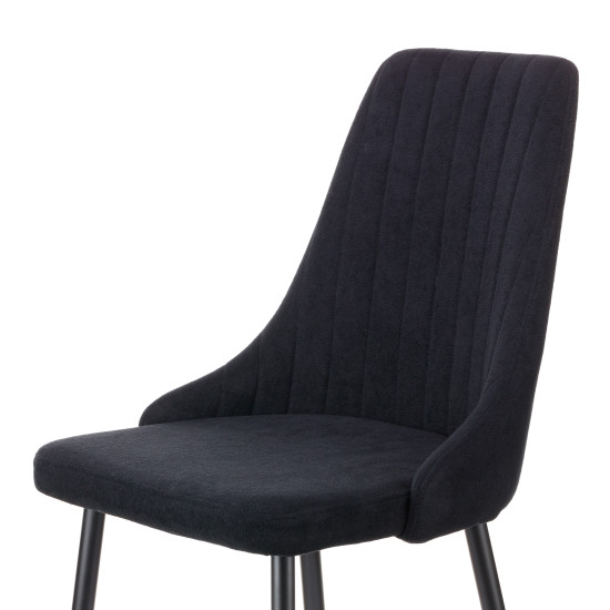 Καρέκλα Chris μαυρο ύφασμα-πόδι μαύρο μέταλλο 49x55x85 Καρέκλα Chris μαυρο ύφασμα-πόδι μαύρο μέταλλο 49x55x85