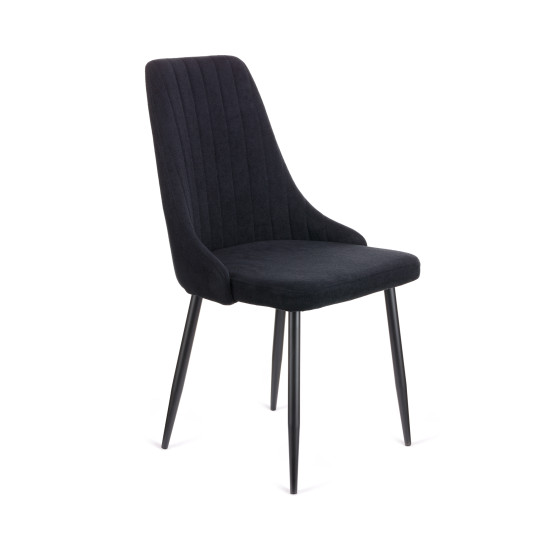 Καρέκλα Chris μαυρο ύφασμα-πόδι μαύρο μέταλλο 49x55x85 Καρέκλα Chris μαυρο ύφασμα-πόδι μαύρο μέταλλο 49x55x85