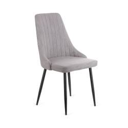 Καρέκλα Chris γκρι ύφασμα-πόδι μαύρο μέταλλο 49x55x85 Καρέκλα Chris γκρι ύφασμα-πόδι μαύρο μέταλλο 49x55x85