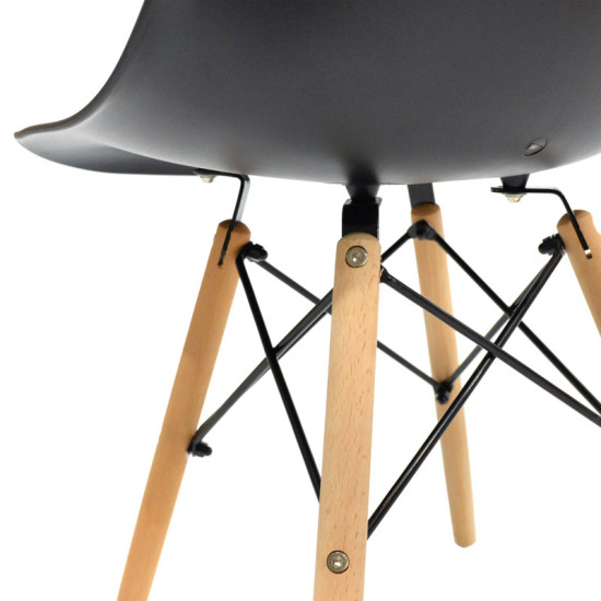 Καρέκλα Alta PP μαύρο-φυσικό πόδι 46x50x82 Καρέκλα Alta PP μαύρο-φυσικό πόδι 46x50x82