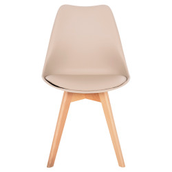 Καρέκλα Gast pp-pu σε cappuccino απόχρωση με ξύλινο πόδι σε φυσική απόχρωση 47x56,6x83 Καρέκλα Gast pp-pu σε cappuccino απόχρωση με ξύλινο πόδι σε φυσική απόχρωση 47x56,6x83
