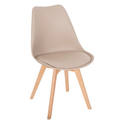 Καρέκλα Gast pp-pu σε cappuccino απόχρωση με ξύλινο πόδι σε φυσική απόχρωση 47x56,6x83 Καρέκλα Gast pp-pu σε cappuccino απόχρωση με ξύλινο πόδι σε φυσική απόχρωση 47x56,6x83