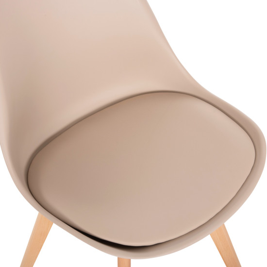 Καρέκλα Gast pp-pu σε cappuccino απόχρωση με ξύλινο πόδι σε φυσική απόχρωση 47x56,6x83 Καρέκλα Gast pp-pu σε cappuccino απόχρωση με ξύλινο πόδι σε φυσική απόχρωση 47x56,6x83