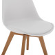 Καρέκλα Gast pp-pu σε λευκή απόχρωση με ξύλινο πόδι σε φυσική απόχρωση 47x56,6x83
