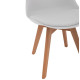Καρέκλα Gast pp-pu σε λευκή απόχρωση με ξύλινο πόδι σε φυσική απόχρωση 47x56,6x83