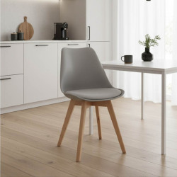 Καρέκλα Gast pp-pu σε γκρι απόχρωση με ξύλινο πόδι σε φυσική απόχρωση 47x56,6x83 Καρέκλα Gast pp-pu σε γκρι απόχρωση με ξύλινο πόδι σε φυσική απόχρωση 47x56,6x83