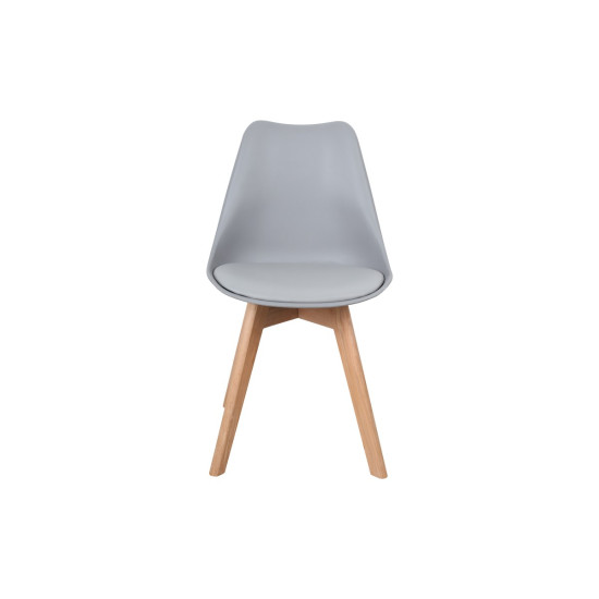 Καρέκλα Gast pp-pu σε γκρι απόχρωση με ξύλινο πόδι σε φυσική απόχρωση 47x56,6x83 Καρέκλα Gast pp-pu σε γκρι απόχρωση με ξύλινο πόδι σε φυσική απόχρωση 47x56,6x83