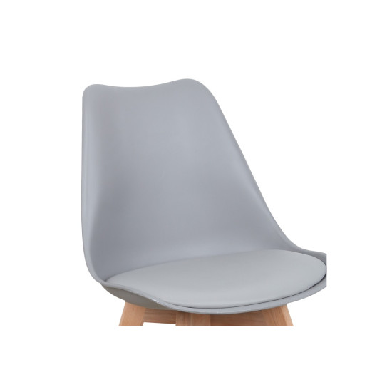 Καρέκλα Gast pp-pu σε γκρι απόχρωση με ξύλινο πόδι σε φυσική απόχρωση 47x56,6x83 Καρέκλα Gast pp-pu σε γκρι απόχρωση με ξύλινο πόδι σε φυσική απόχρωση 47x56,6x83