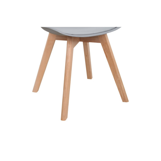 Καρέκλα Gast pp-pu σε γκρι απόχρωση με ξύλινο πόδι σε φυσική απόχρωση 47x56,6x83 Καρέκλα Gast pp-pu σε γκρι απόχρωση με ξύλινο πόδι σε φυσική απόχρωση 47x56,6x83