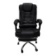 Καρέκλα γραφείου διευθυντή με υποπόδιο Work pu σε μαύρη απόχρωση 66x62x113-121