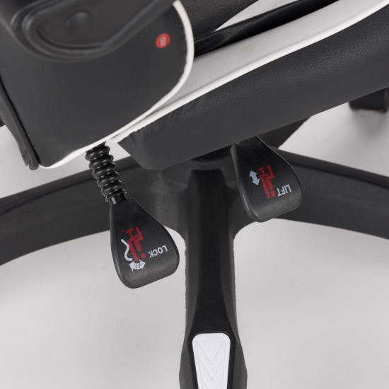 Καρέκλα γραφείου gaming William PU μαύρο-λευκό 60x59x108/118