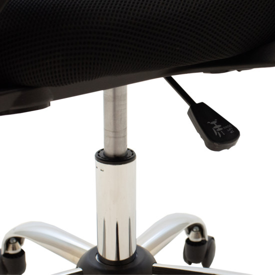 Καρέκλα γραφείου Lila με ανάκλιση ύφασμα mesh σε μπλε-μαύρη απόχρωση και βάση χρωμίου 60x48x85-95 Καρέκλα γραφείου Lila με ανάκλιση ύφασμα mesh σε μπλε-μαύρη απόχρωση και βάση χρωμίου 60x48x85-95