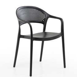 Πολυθρόνα Paros pp σε μαύρη απόχρωση 57x50x80