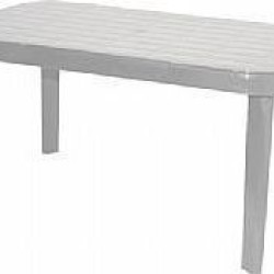 Τραπέζι "ΜΥΚΟΝΟΣ" ορθογώνιο από πλαστικό σε λευκό χρώμα 140x85x75