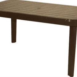 Τραπέζι "ΜΥΚΟΝΟΣ" ορθογώνιο από πλαστικό σε χρώμα καφέ 140x85x75