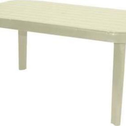 Τραπέζι "ΜΥΚΟΝΟΣ" ορθογώνιο από πλαστικό σε χρώμα μπεζ 140x85x75