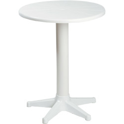 Τραπέζι στρόγγυλο από πλαστικό σε λευκό χρώμα Φ60