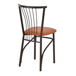 Καρέκλα βεντάλια μεταλλική με πάτο δερματίνης σε χρώμα καφέ 40x36x83 Καρέκλα βεντάλια μεταλλική με πάτο δερματίνης σε χρώμα καφέ 40x36x83