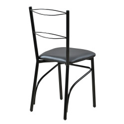 Καρέκλα μεταλλική με πάτο δερματίνης σε χρώμα καφέ 40x36x86 Καρέκλα μεταλλική με πάτο δερματίνης σε χρώμα καφέ 40x36x86