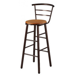 Σκαμπό μπαρ με πλάτη και πάτο ξύλου σε χρώμα καφέ 34x103 Σκαμπό μπαρ με πλάτη και πάτο ξύλου σε χρώμα καφέ 34x103