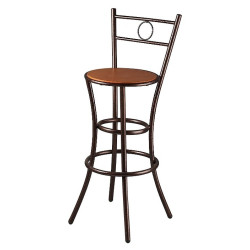 Σκαμπό μπαρ με πλάτη και πάτο ξύλου σε χρώμα καφέ 35x39x108 Σκαμπό μπαρ με πλάτη και πάτο ξύλου σε χρώμα καφέ 35x39x108