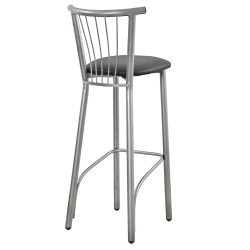 Σκαμπό μπαρ μεταλλικό με πλάτη και πάτο δερματίνης σε χρώμα γκρι/μαύρο 35x39x108 Σκαμπό μπαρ μεταλλικό με πλάτη και πάτο δερματίνης σε χρώμα γκρι/μαύρο 35x39x108