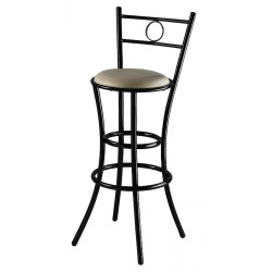 Σκαμπό μεταλλικό με πλάτη και πάτο δερματίνης σε χρώμα λευκό 39x39x108 Σκαμπό μεταλλικό με πλάτη και πάτο δερματίνης σε χρώμα λευκό 39x39x108