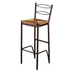 Σκαμπό μπαρ από μέταλλο/ψάθα σε χρώμα καφέ/φυσικό 36x41x107 Σκαμπό μπαρ από μέταλλο/ψάθα σε χρώμα καφέ/φυσικό 36x41x107