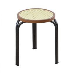 Σκαμπό χαμηλό με πάτο ψάθινο σε χρώμα μπεζ Φ38x45 Σκαμπό χαμηλό με πάτο ψάθινο σε χρώμα μπεζ Φ38x45