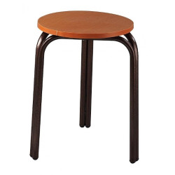 Σκαμπό χαμηλό μεταλλικό με πάτο ξύλου σε χρώμα καφέ Φ35x45 Σκαμπό χαμηλό μεταλλικό με πάτο ξύλου σε χρώμα καφέ Φ35x45