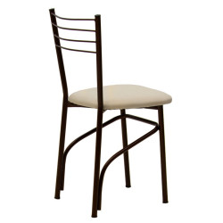 Καρέκλα "ΡΙΓΑ" από μέταλλο/τεχνόδερμα σε καφέ/εκρού χρώμα 40x36x83 Καρέκλα "ΡΙΓΑ" από μέταλλο/τεχνόδερμα σε καφέ/εκρού χρώμα 40x36x83