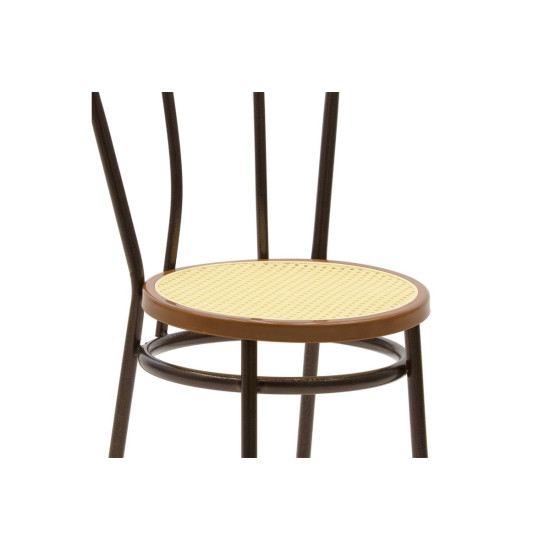 Καρέκλα "WIEN" από μέταλλο/σχοινί σε μπεζ/καφέ χρώμα 40x47x85