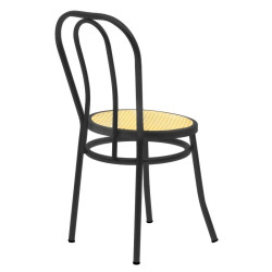 Καρέκλα "WIEN" από μέταλλο/σχοινί σε μαύρο/μπεζ χρώμα 40x83 Καρέκλα "WIEN" από μέταλλο/σχοινί σε μαύρο/μπεζ χρώμα 40x83