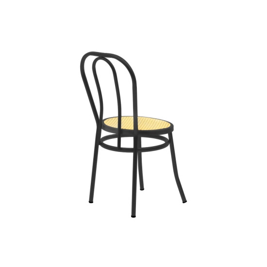 Καρέκλα "WIEN" από μέταλλο/σχοινί σε μαύρο/μπεζ χρώμα 40x47x85