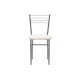 Καρέκλα "ΡΙΓΑ" από μέταλλο/τεχνόδερμα σε γκρι/εκρού χρώμα 40x43x80