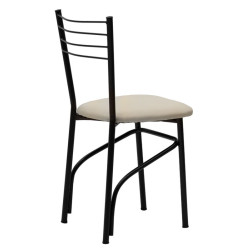 Καρέκλα "ΡΙΓΑ" από μέταλλο/τεχνόδερμα σε μαύρο gloss/εκρού χρώμα 40x36x83 Καρέκλα "ΡΙΓΑ" από μέταλλο/τεχνόδερμα σε μαύρο gloss/εκρού χρώμα 40x36x83