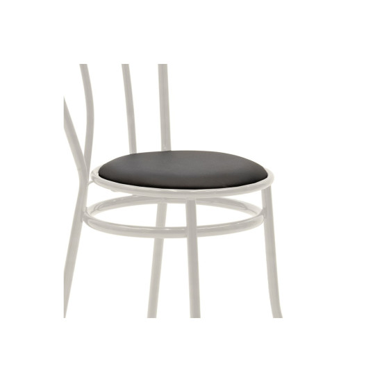 Καρέκλα "WIEN" από μέταλλο/τεχνόδερμα σε εκρού/μαύρο χρώμα 40x47x85