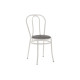 Καρέκλα "WIEN" από μέταλλο/τεχνόδερμα σε εκρού/μαύρο χρώμα 40x47x85
