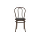 Καρέκλα "WIEN" από μέταλλο/τεχνόδερμα σε καφέ/μαύρο χρώμα 40x47x85