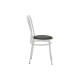 Καρέκλα "WIEN" από μέταλλο/τεχνόδερμα σε λευκό/μαύρο χρώμα 40x47x85