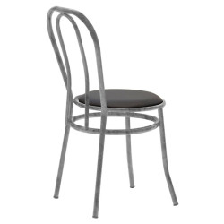 Καρέκλα "WIEN" από μέταλλο/τεχνόδερμα σε γκρι/μαύρο χρώμα 39x85 Καρέκλα "WIEN" από μέταλλο/τεχνόδερμα σε γκρι/μαύρο χρώμα 39x85