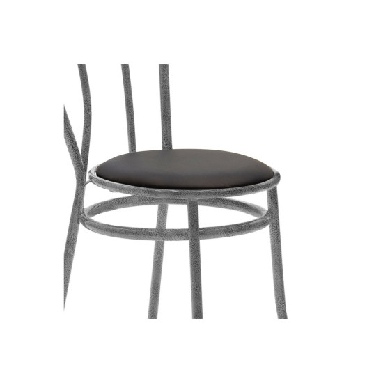 Καρέκλα "WIEN" από μέταλλο/τεχνόδερμα σε γκρι/μαύρο χρώμα 40x47x85