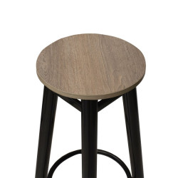 Σκαμπώ μπαρ "REST" από μέταλλο-ξύλο σε καφέ-δρυς χρώμα Φ33x77 Σκαμπώ μπαρ "REST" από μέταλλο-ξύλο σε καφέ-δρυς χρώμα Φ33x77