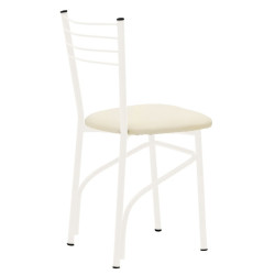 Καρέκλα "ΡΙΓΑ" από μέταλλο/τεχνόδερμα σε εκρού χρώμα 40x36x83